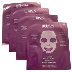 Lot of 4: 111Skin Harley St. London Y‎ Theorem Bio Cellulose Facial Mask 8/23